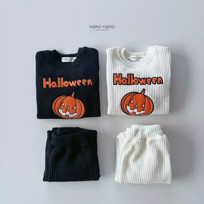 Haro Haro - Korean Children Fashion - #fashionkids - Halloween Top Bottom Set - 2