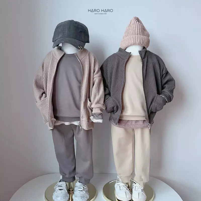 Haro Haro - Korean Children Fashion - #fashionkids - Latte Top Bottom Set - 4