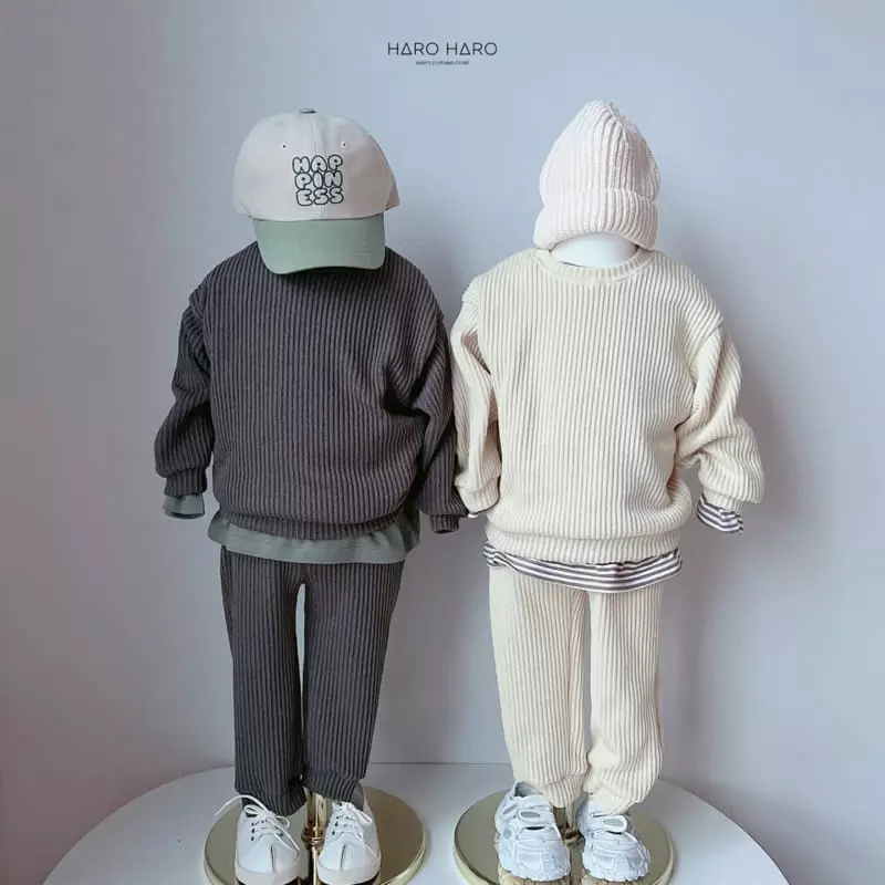 Haro Haro - Korean Children Fashion - #kidsshorts - Brownie Knit Top Bottom Set - 3