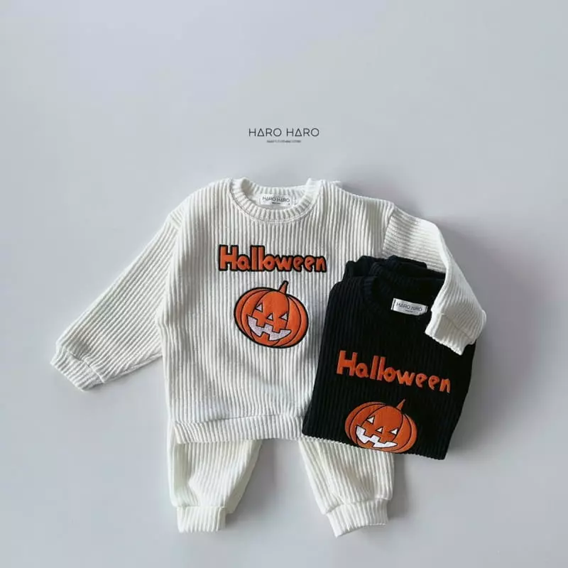 Haro Haro - Korean Children Fashion - #kidsshorts - Halloween Top Bottom Set - 4