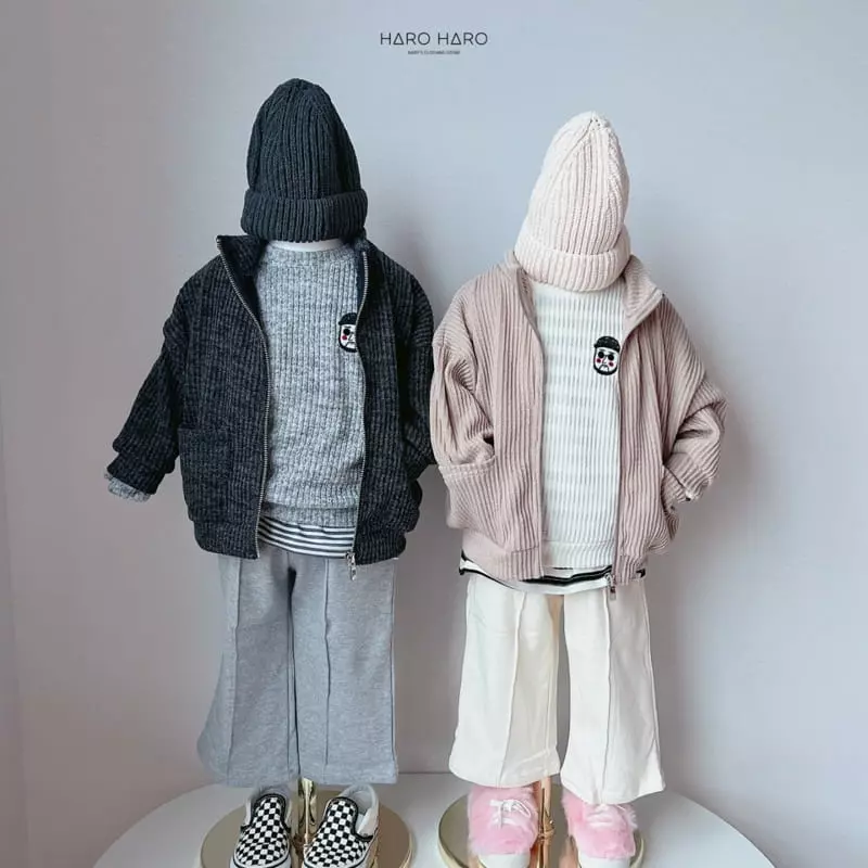 Haro Haro - Korean Children Fashion - #littlefashionista - Cookie Knit Zip-up - 2