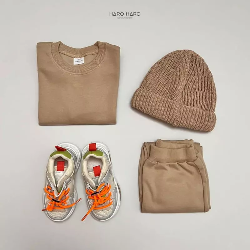 Haro Haro - Korean Children Fashion - #littlefashionista - Latte Top Bottom Set - 8