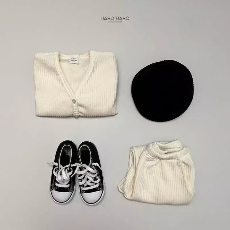 Haro Haro - Korean Children Fashion - #littlefashionista - Hazelnut Cardigan Top Bottom Set - 5