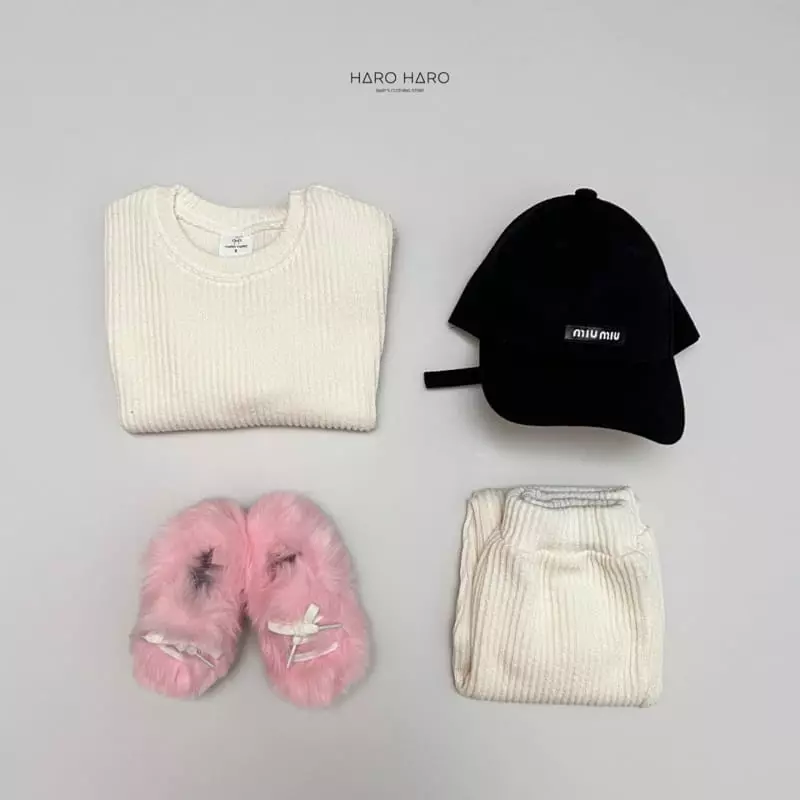 Haro Haro - Korean Children Fashion - #magicofchildhood - Brownie Knit Top Bottom Set - 8