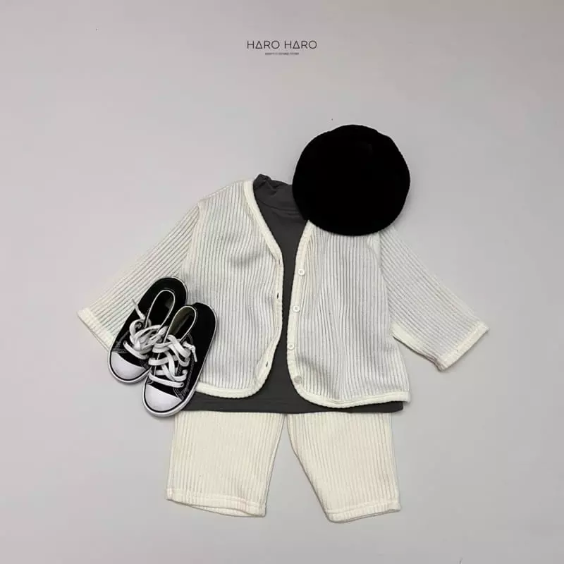 Haro Haro - Korean Children Fashion - #magicofchildhood - Hazelnut Cardigan Top Bottom Set - 6