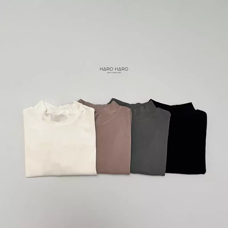 Haro Haro - Korean Children Fashion - #littlefashionista - Peanut Half Turtleneck Tee - 4