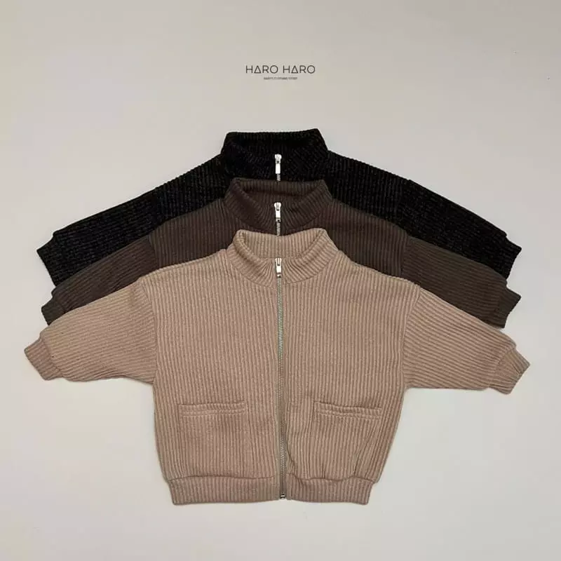 Haro Haro - Korean Children Fashion - #magicofchildhood - Cookie Knit Zip-up - 4