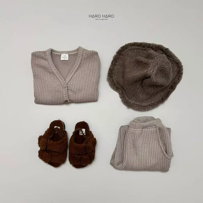 Haro Haro - Korean Children Fashion - #minifashionista - Hazelnut Cardigan Top Bottom Set - 7