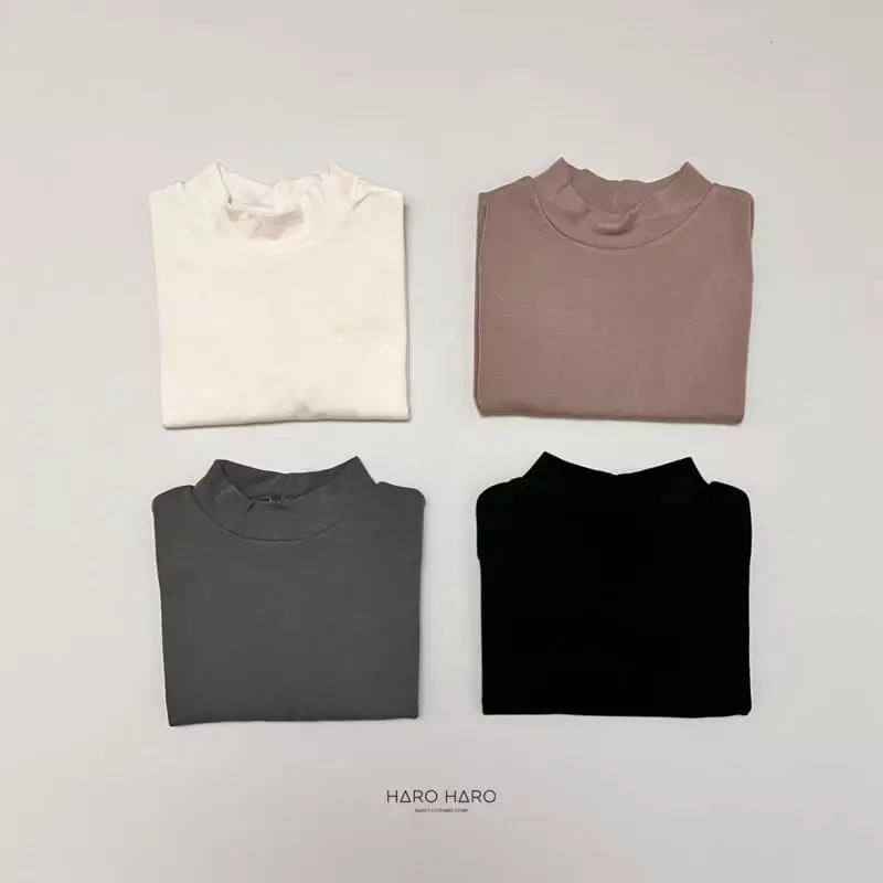 Haro Haro - Korean Children Fashion - #minifashionista - Peanut Half Turtleneck Tee - 5