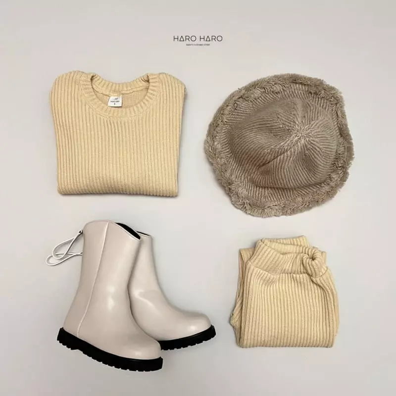 Haro Haro - Korean Children Fashion - #prettylittlegirls - Brownie Knit Top Bottom Set - 10