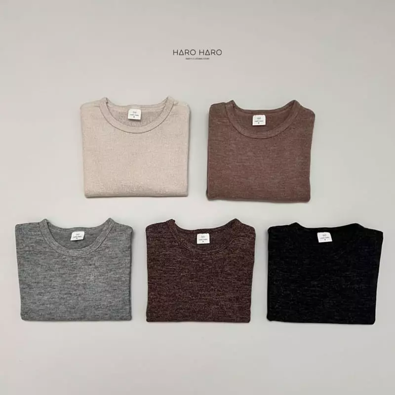 Haro Haro - Korean Children Fashion - #todddlerfashion - Baguette Bocashi Knit Tee - 8