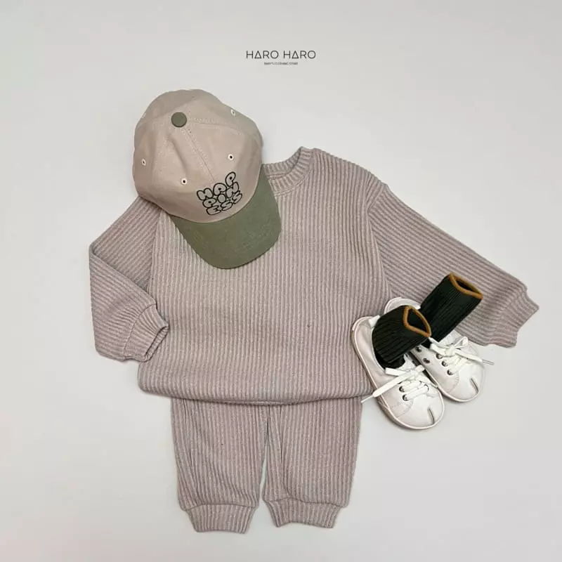 Haro Haro - Korean Children Fashion - #toddlerclothing - Brownie Knit Top Bottom Set - 12