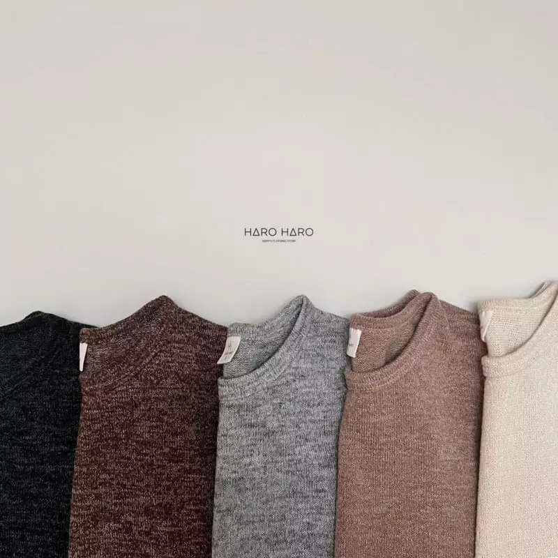 Haro Haro - Korean Children Fashion - #toddlerclothing - Baguette Bocashi Knit Tee - 9