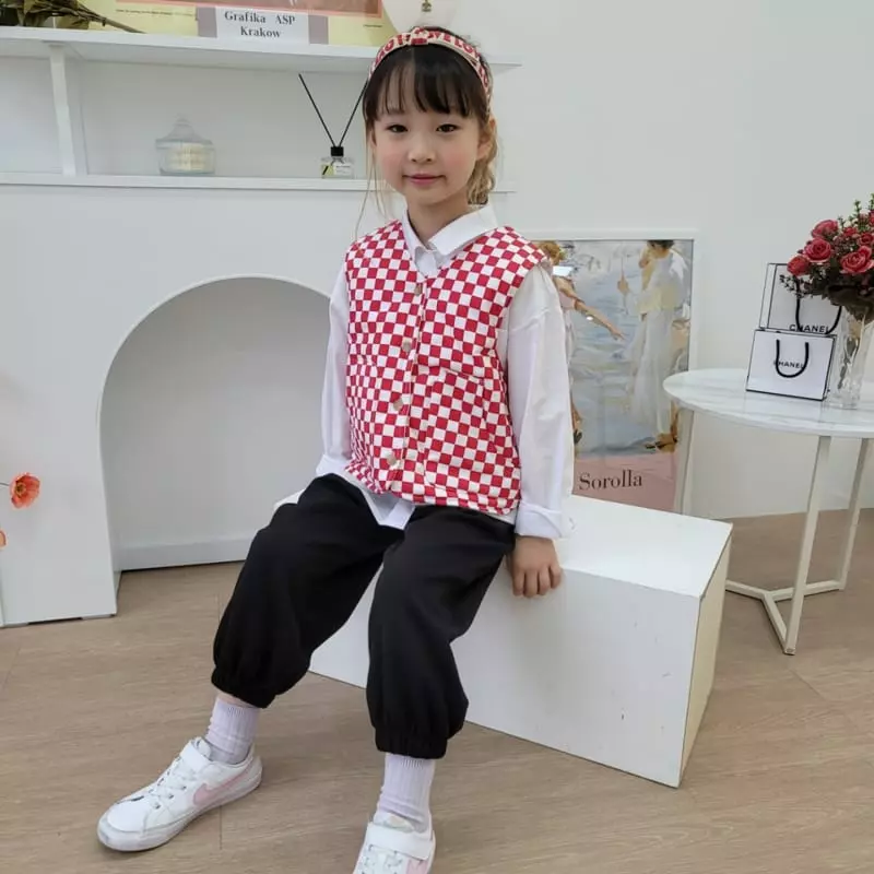 Heart Baby - Korean Children Fashion - #childofig - Check Malrang Vest - 11