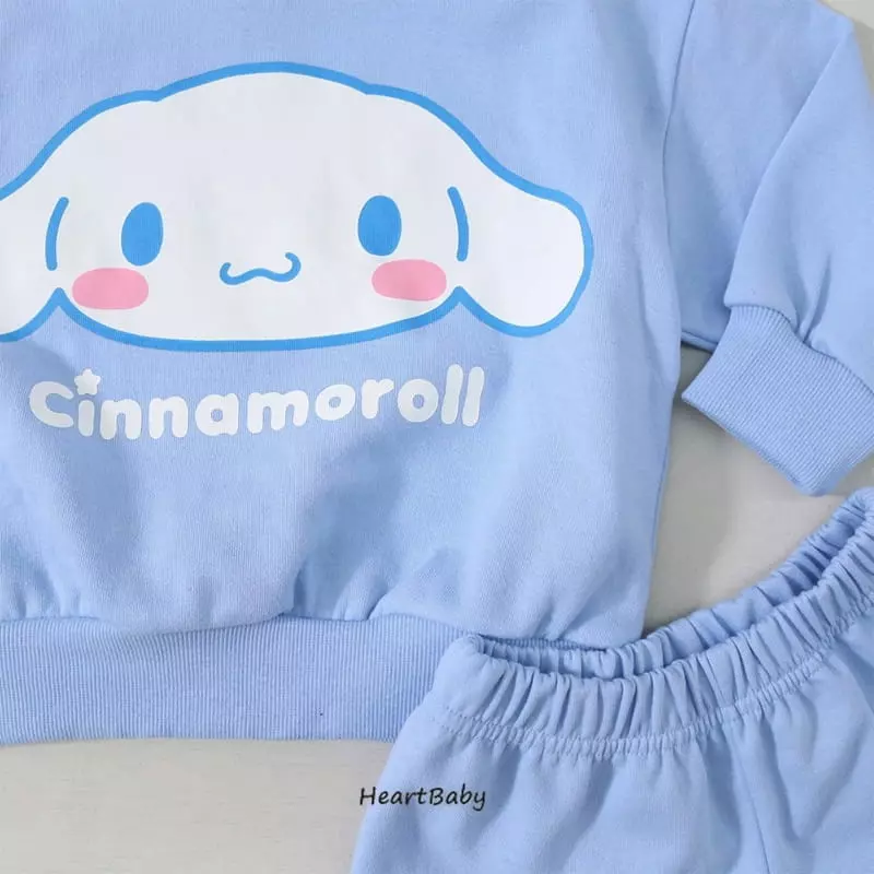 Heart Baby - Korean Children Fashion - #childrensboutique - Sanrio Shorts Top Bottom Set - 5