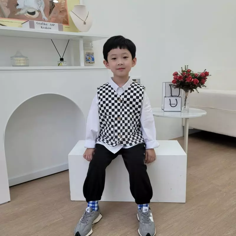 Heart Baby - Korean Children Fashion - #childrensboutique - Check Malrang Vest - 12