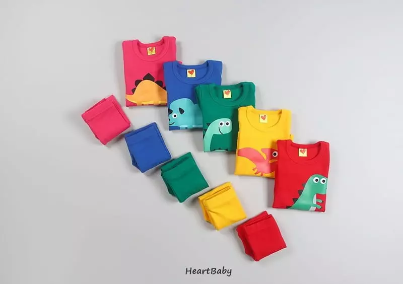 Heart Baby - Korean Children Fashion - #designkidswear - Dino Friends Easywear - 3