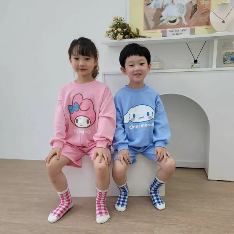 Heart Baby - Korean Children Fashion - #kidsstore - Sanrio Shorts Top Bottom Set - 10