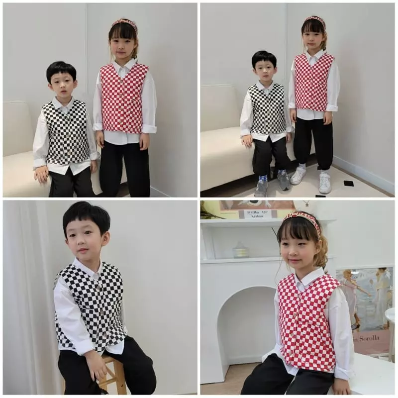 Heart Baby - Korean Children Fashion - #kidsstore - Check Malrang Vest