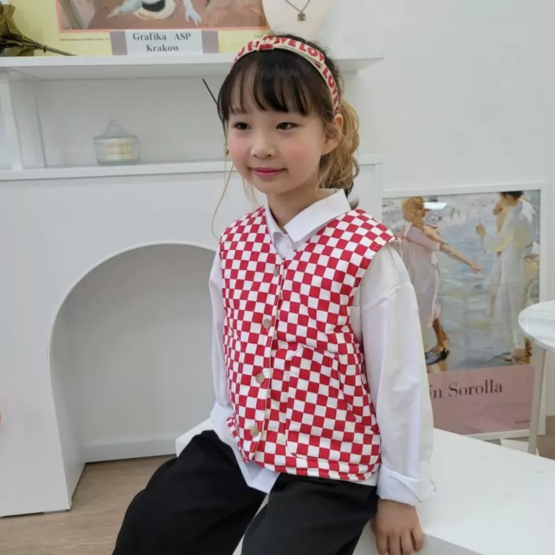 Heart Baby - Korean Children Fashion - #minifashionista - Check Malrang Vest - 6