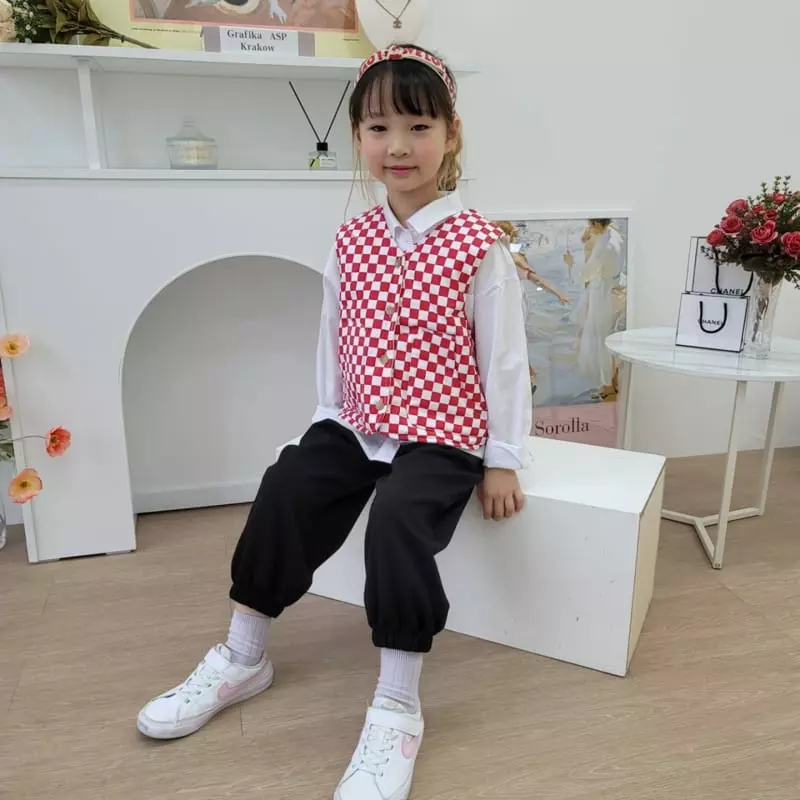 Heart Baby - Korean Children Fashion - #prettylittlegirls - Check Malrang Vest - 7