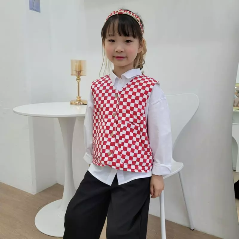 Heart Baby - Korean Children Fashion - #todddlerfashion - Check Malrang Vest - 8