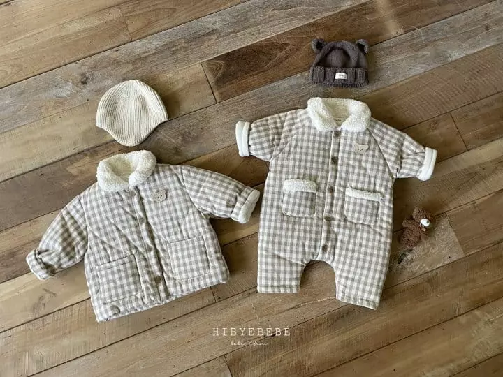 Hi Byebebe - Korean Baby Fashion - #babyoutfit - Margaret Check Padding Overalls