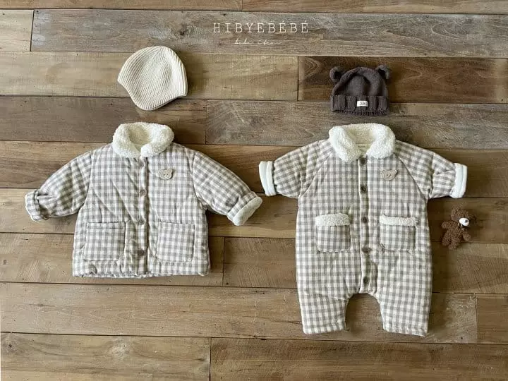 Hi Byebebe - Korean Baby Fashion - #babywear - Margaret Check Padding Overalls - 2