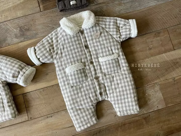 Hi Byebebe - Korean Baby Fashion - #onlinebabyboutique - Margaret Check Padding Overalls - 3