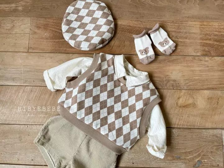 Hi Byebebe - Korean Baby Fashion - #onlinebabyshop - Argyle Knit Vest - 3
