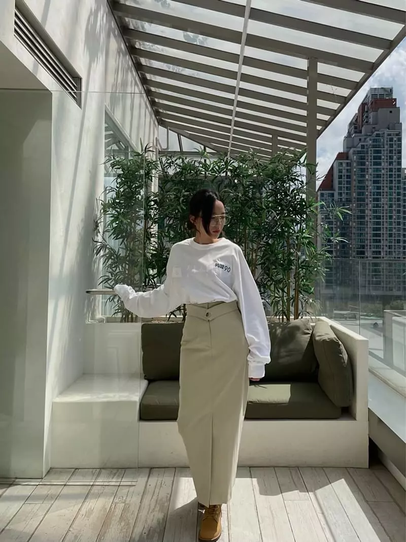 Hi Raki - Korean Women Fashion - #momslook - Belted Skirt - 3