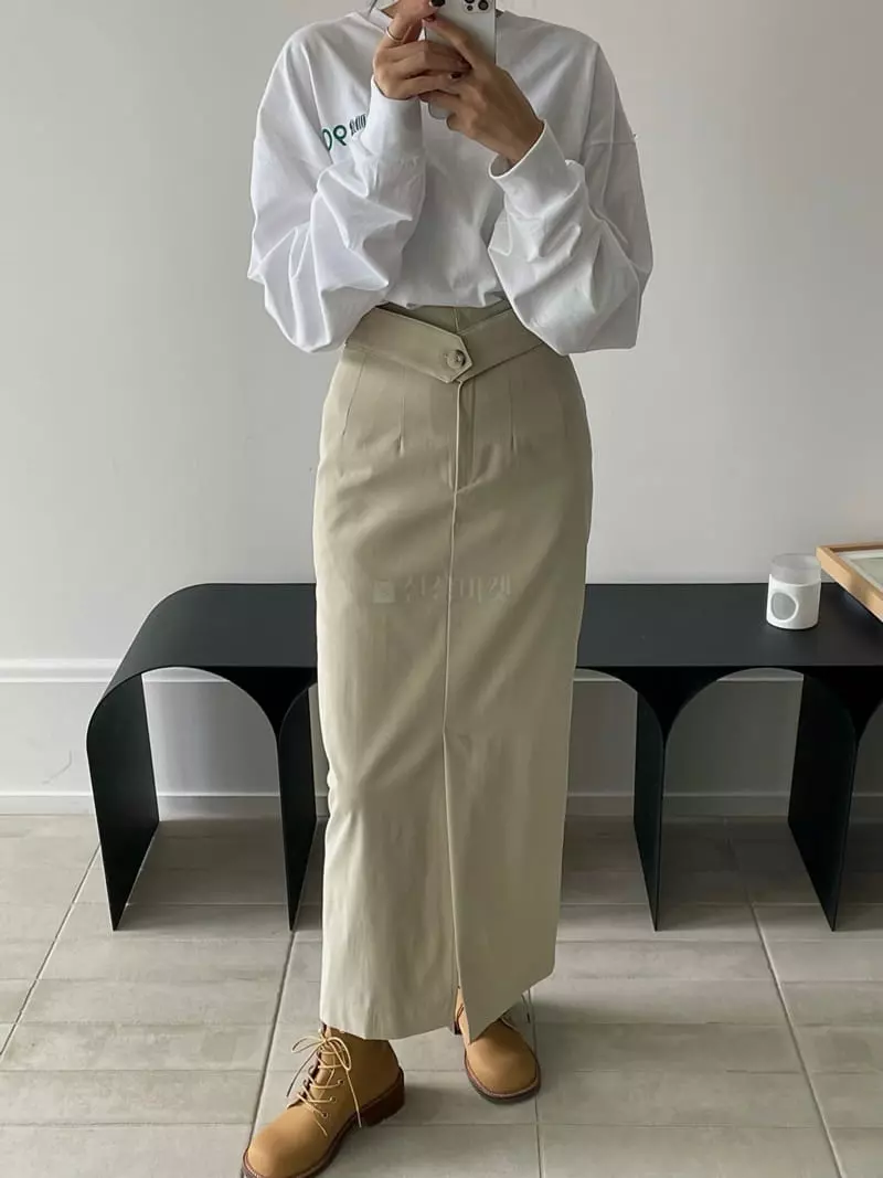 Hi Raki - Korean Women Fashion - #momslook - Belted Skirt - 5