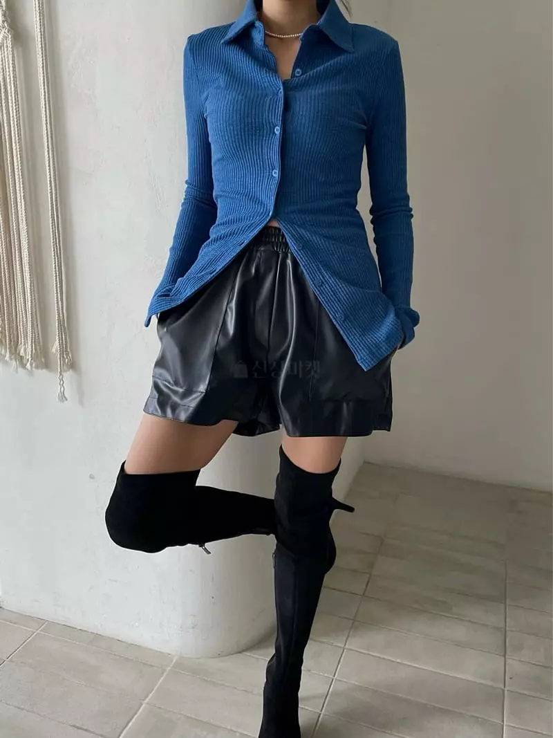 Hi Raki - Korean Women Fashion - #momslook - Leather Shorts - 6