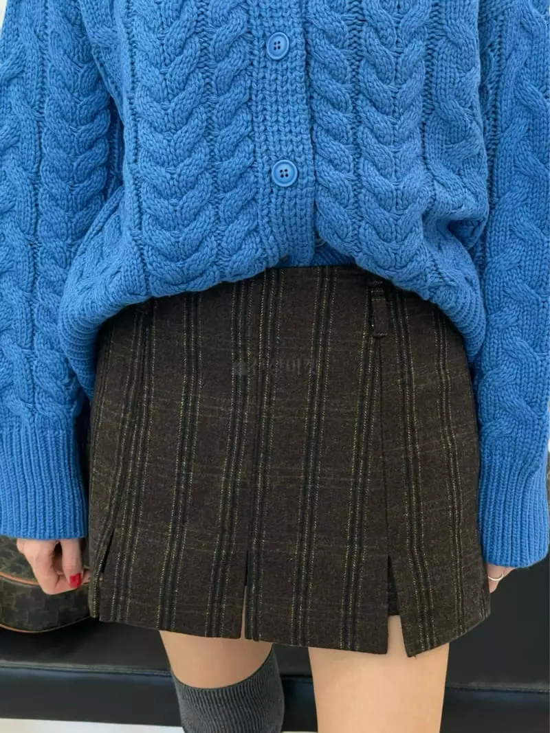Hi Raki - Korean Women Fashion - #momslook - Check Skirt Pants - 10
