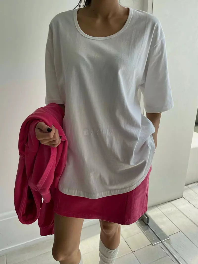 Hi Raki - Korean Women Fashion - #womensfashion - Piping U Neck Tee - 2
