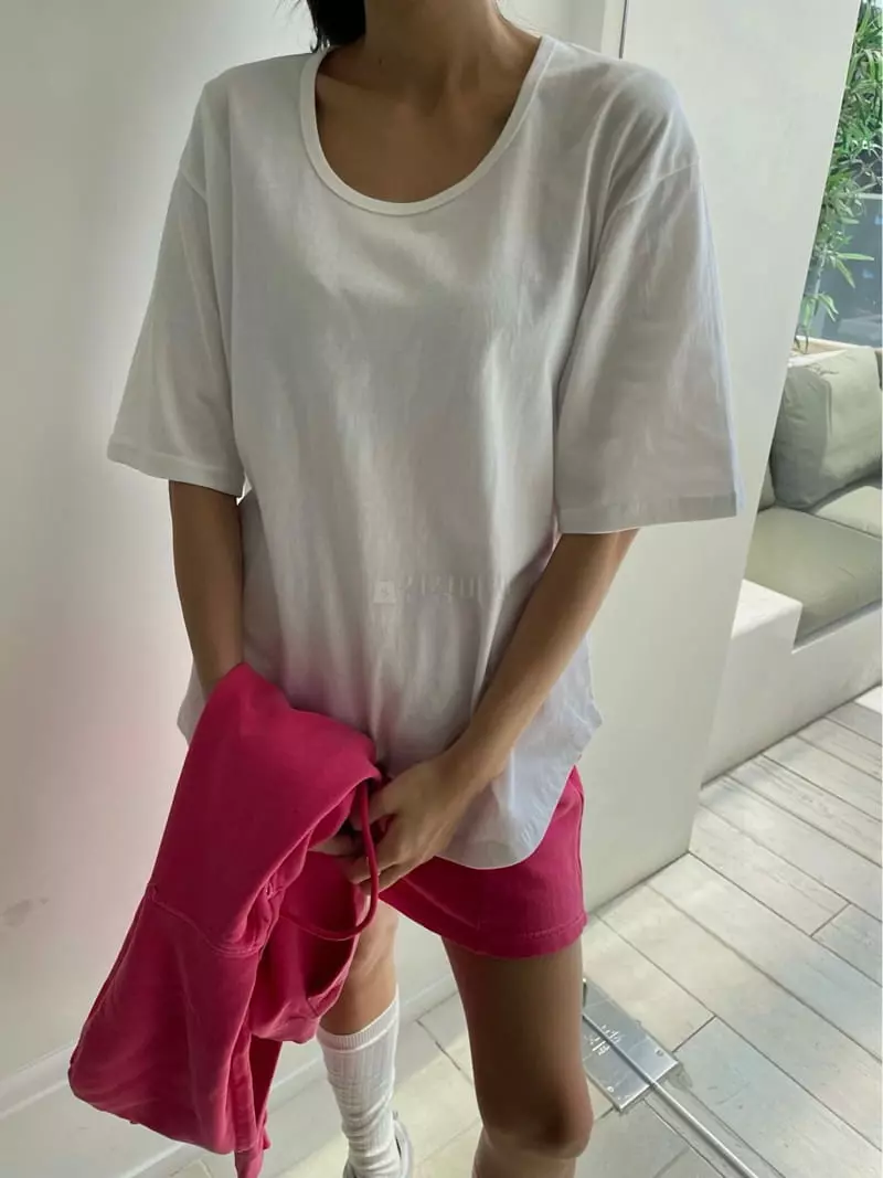 Hi Raki - Korean Women Fashion - #momslook - Piping U Neck Tee - 4