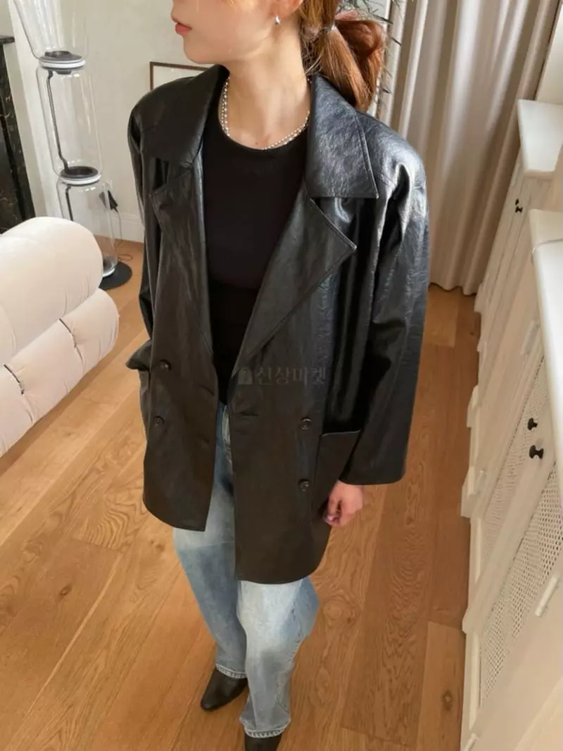 Hoper - Korean Women Fashion - #momslook - Leather Half Jacket - 3