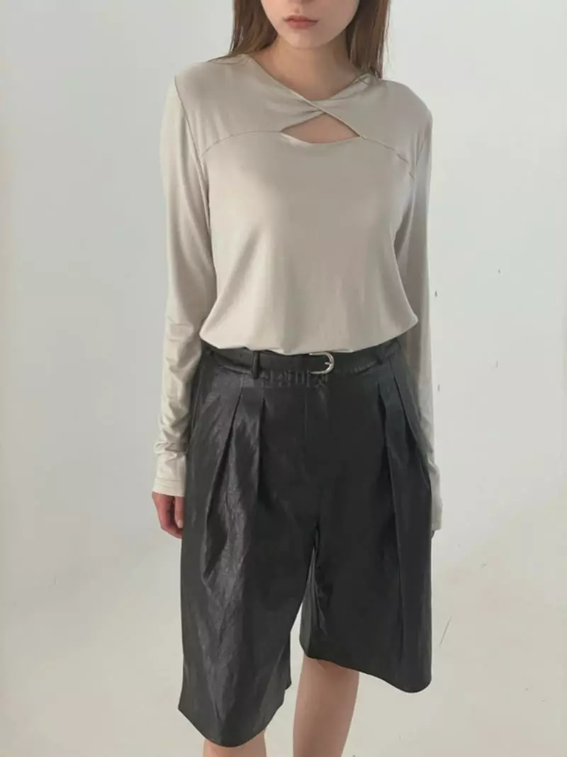 Hoper - Korean Women Fashion - #momslook - Leather Pants Set Up - 2