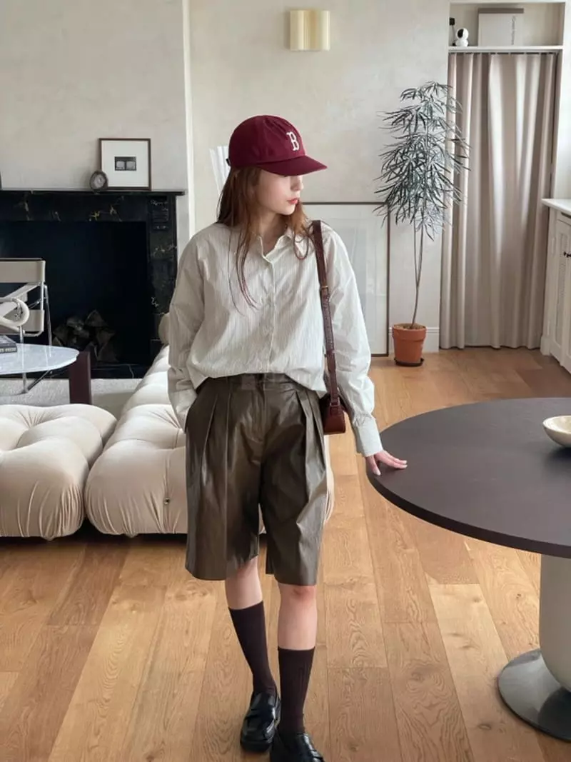 Hoper - Korean Women Fashion - #momslook - Leather Pants Set Up - 6