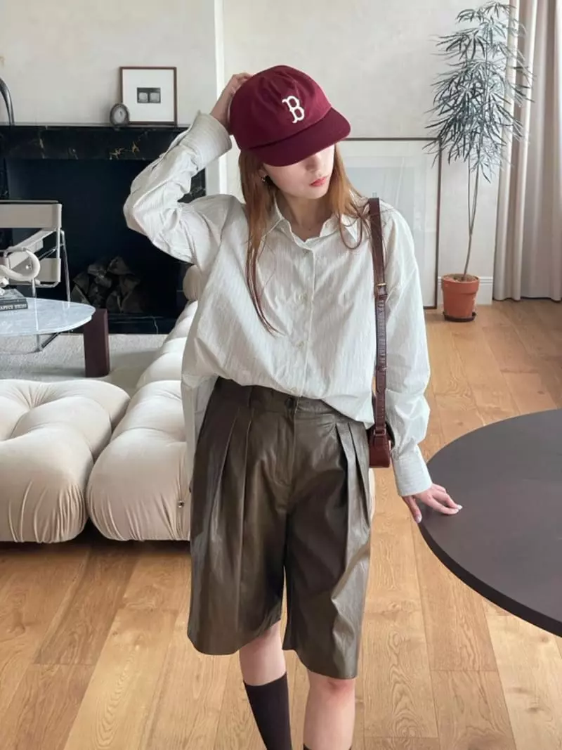Hoper - Korean Women Fashion - #momslook - Leather Pants Set Up - 8