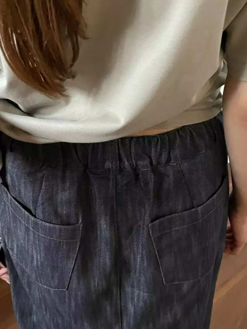 Hoper - Korean Women Fashion - #momslook - Denim Two Tuck Skirt - 3
