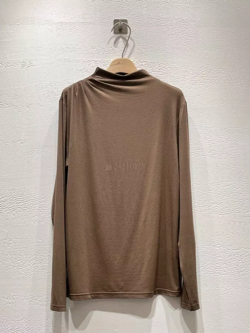 Hoper - Korean Women Fashion - #momslook - Neck Tug Modal Tee - 10