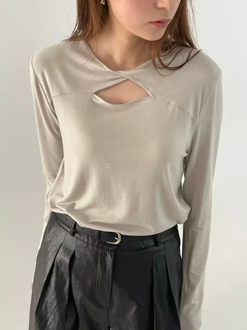 Hoper - Korean Women Fashion - #momslook - Twist Tee - 3