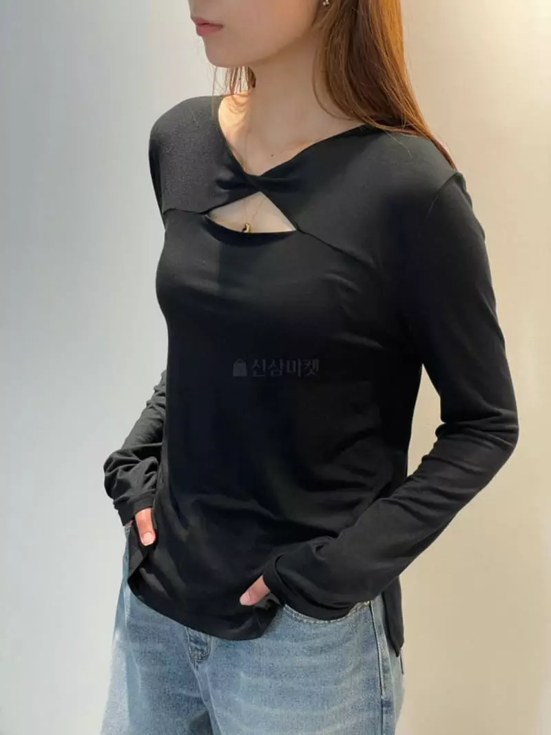 Hoper - Korean Women Fashion - #momslook - Twist Tee - 5