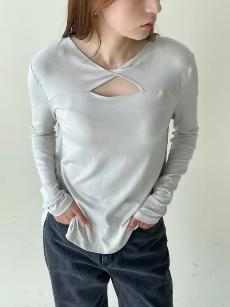 Hoper - Korean Women Fashion - #momslook - Twist Tee - 7