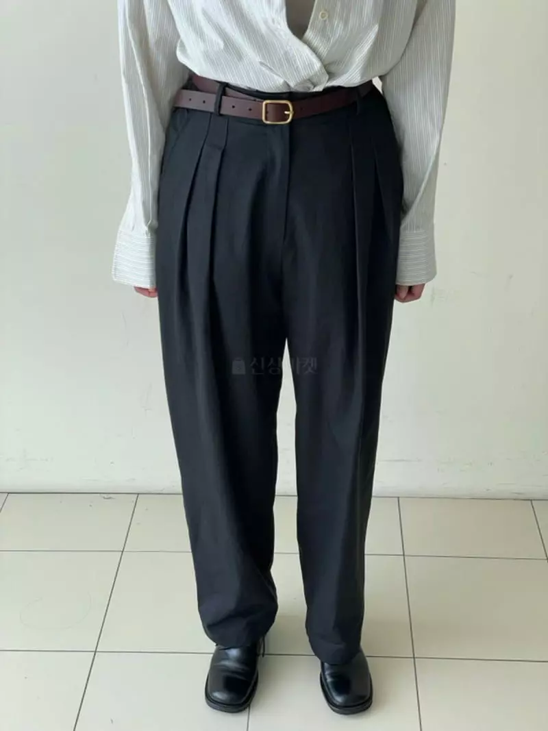 Hoper - Korean Women Fashion - #momslook - Two Tuck Pants - 2