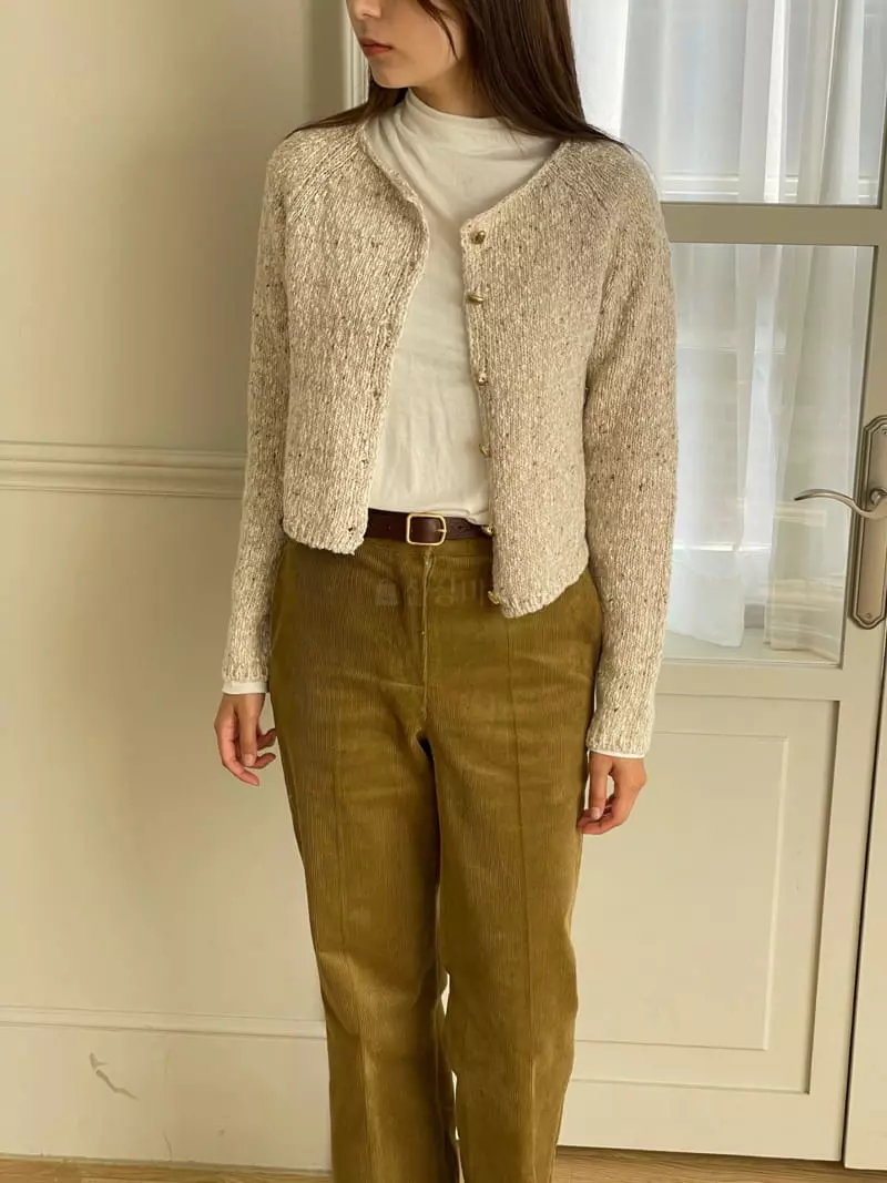 Hoper - Korean Women Fashion - #momslook - Crop Knit Cardigan - 2