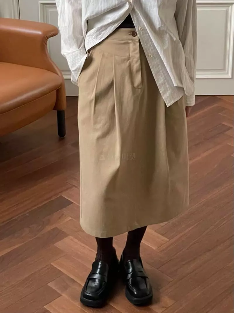 Hoper - Korean Women Fashion - #momslook - Two Tuck Skirt