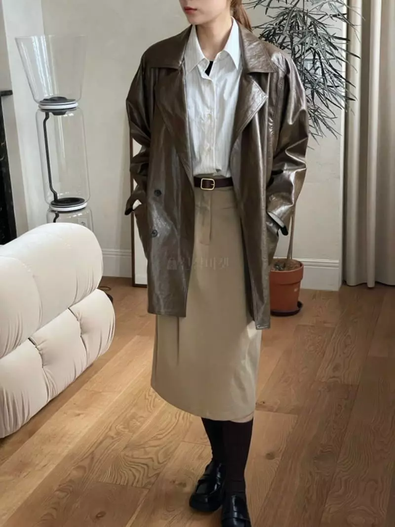 Hoper - Korean Women Fashion - #momslook - Two Tuck Skirt - 3