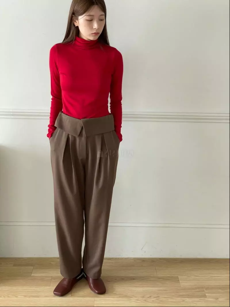 Hoper - Korean Women Fashion - #restrostyle - Turtleneck Tee - 6